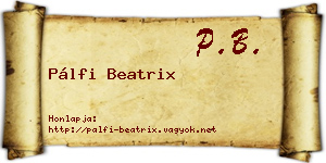 Pálfi Beatrix névjegykártya